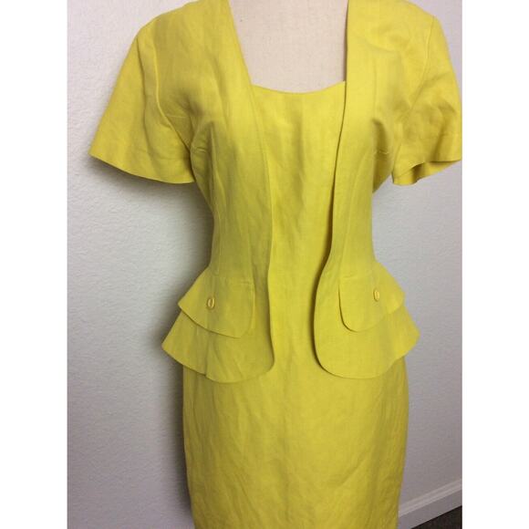 Byblos Options Vintage Dress Sheath Peplum - Picture 4 of 11